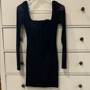 Hello Molly Chic Black Long Sleeve Dress